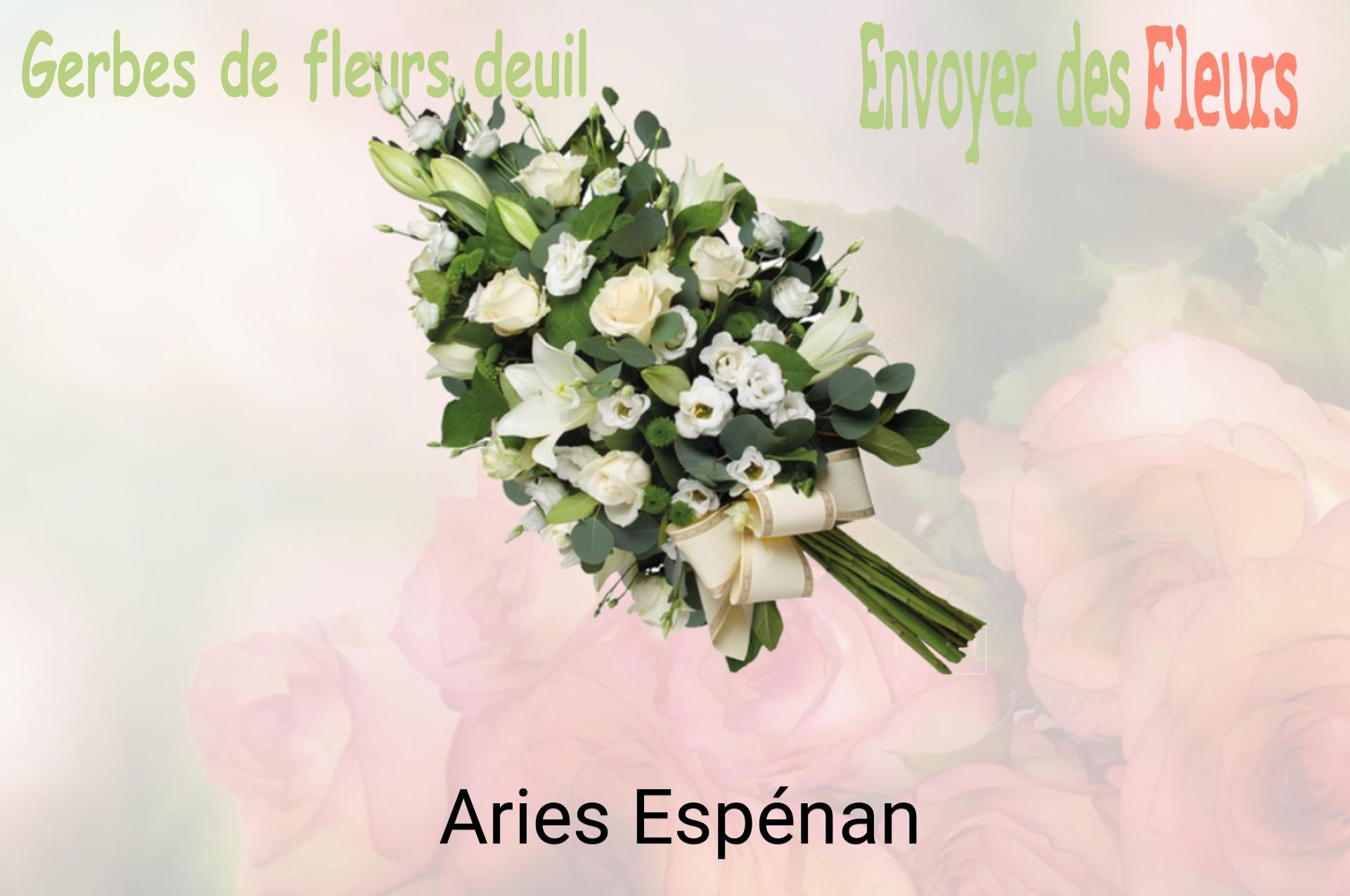 Gerbe de fleurs de deuil livrée à Aries-Espénan
